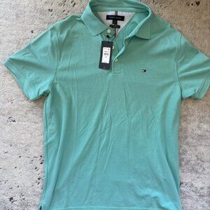 Tommy Hilfiger green/light blue polo shirt